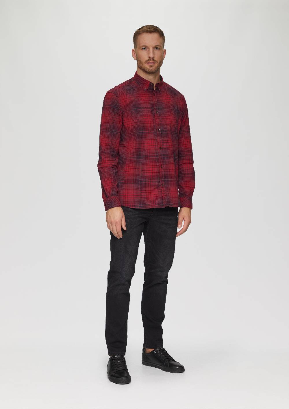 S.Oliver Regular Fit: Hemd Mit Button-Down-Kragen Aus Baumwollstretch