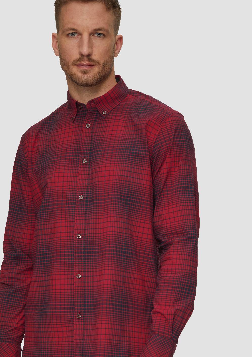 S.Oliver Regular Fit: Hemd Mit Button-Down-Kragen Aus Baumwollstretch