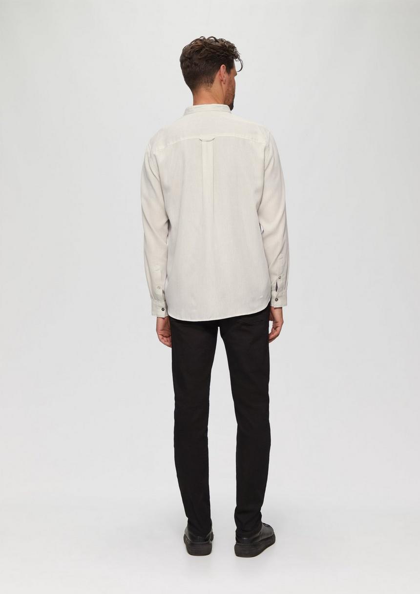 S.Oliver Regular Fit: Hemd Mit Stehkragen Und Strukurmuster