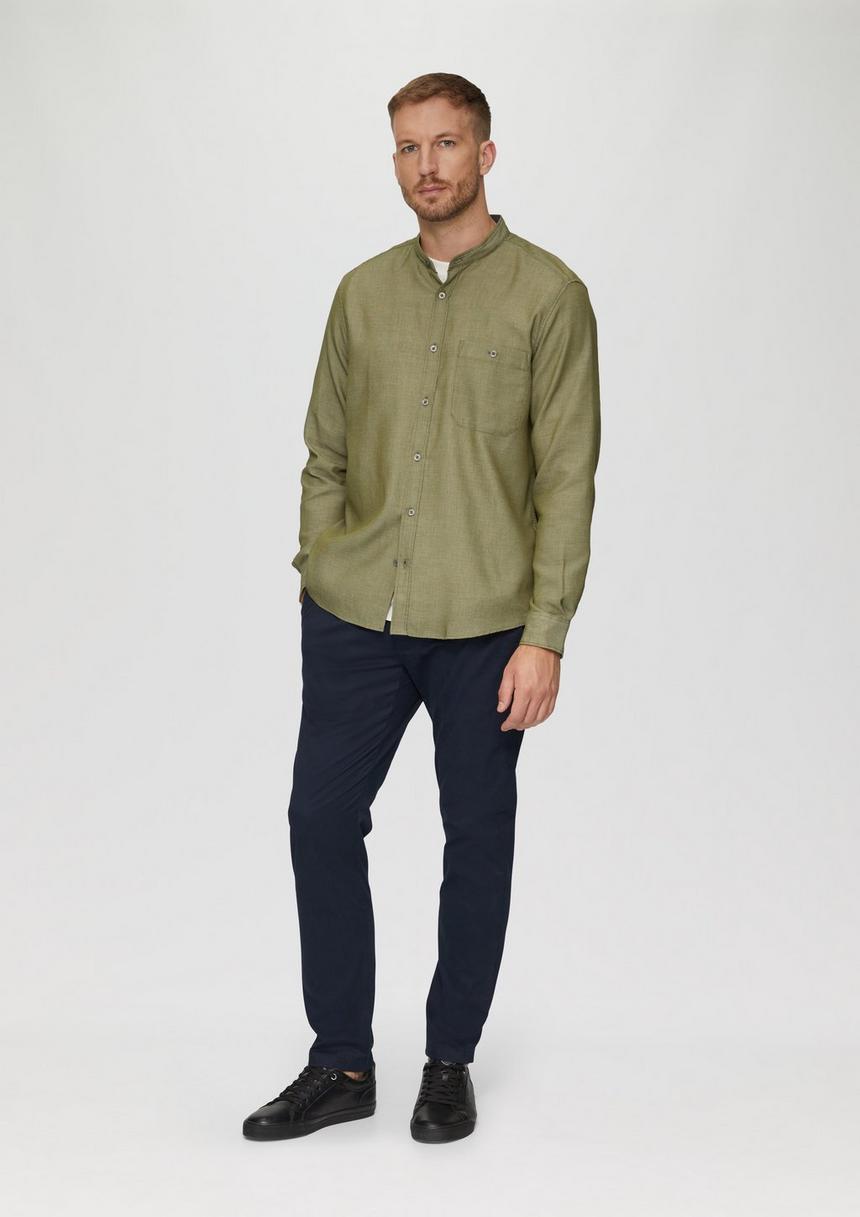 S.Oliver Regular Fit: Hemd Mit Stehkragen Und Strukurmuster