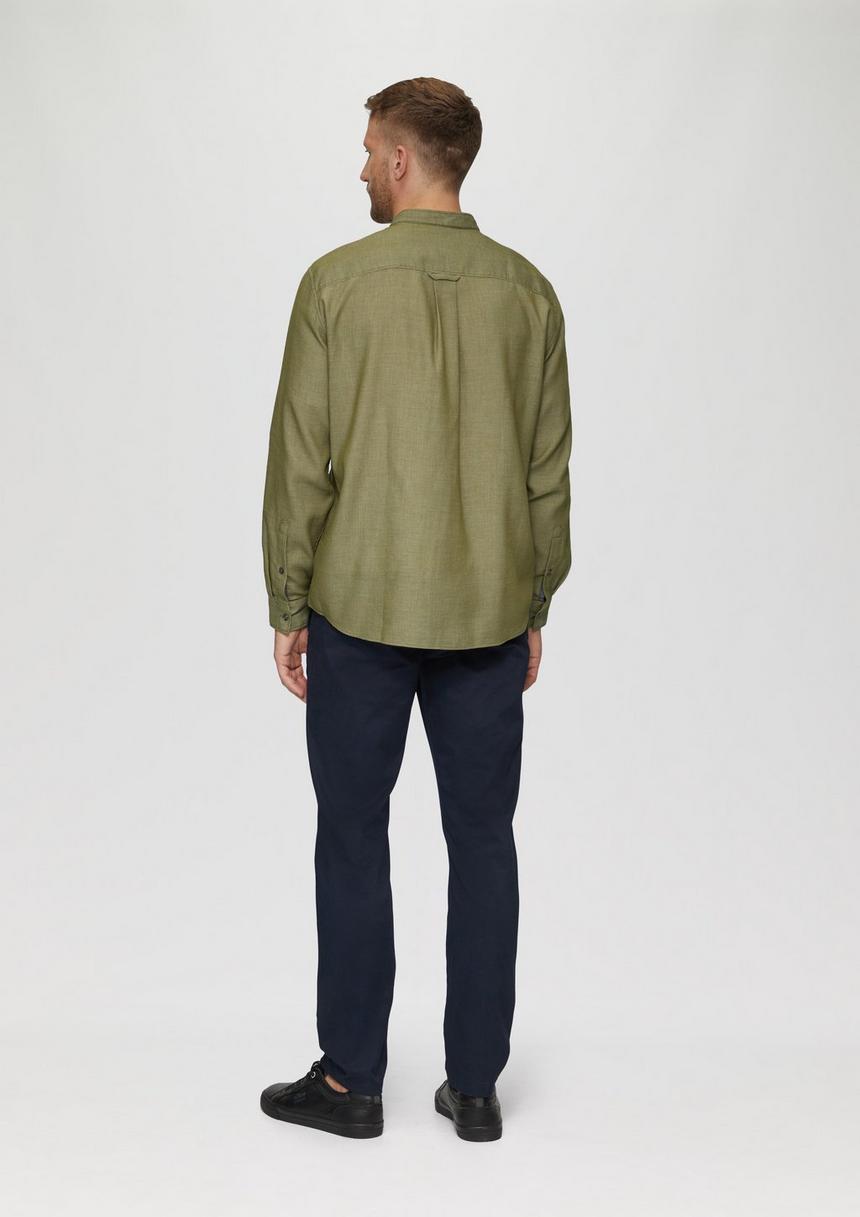 S.Oliver Regular Fit: Hemd Mit Stehkragen Und Strukurmuster
