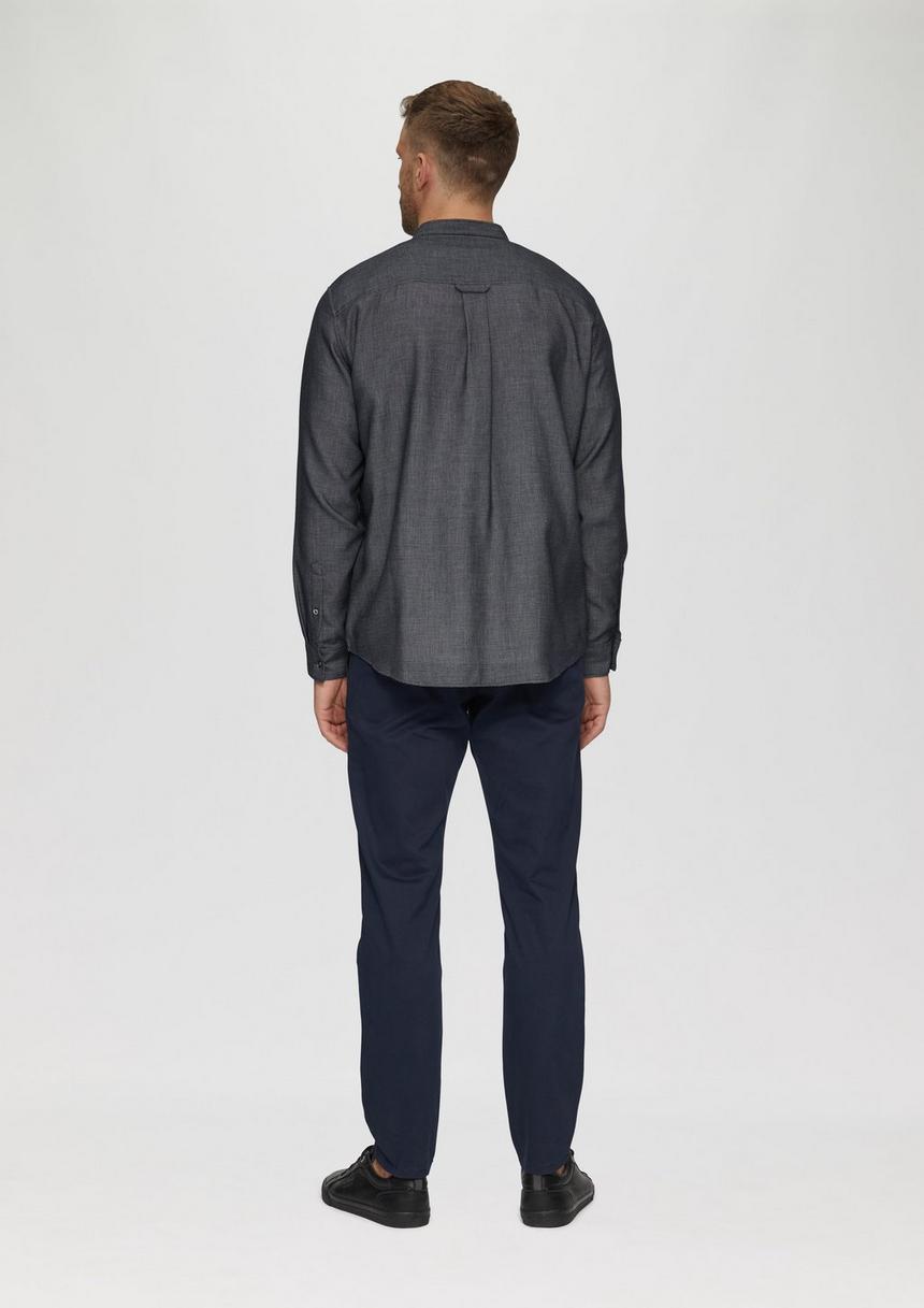S.Oliver Regular Fit: Hemd Mit Stehkragen Und Strukurmuster