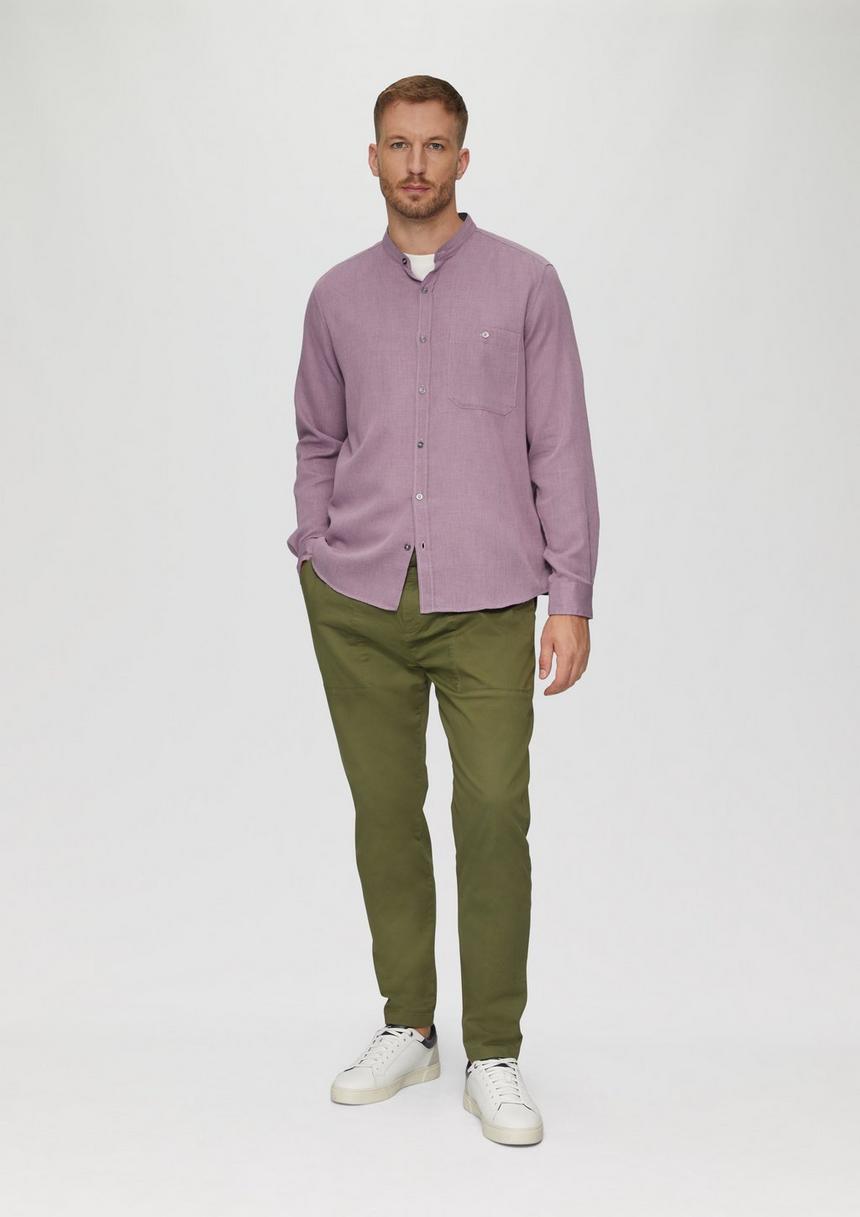 S.Oliver Regular Fit: Hemd Mit Stehkragen Und Strukurmuster