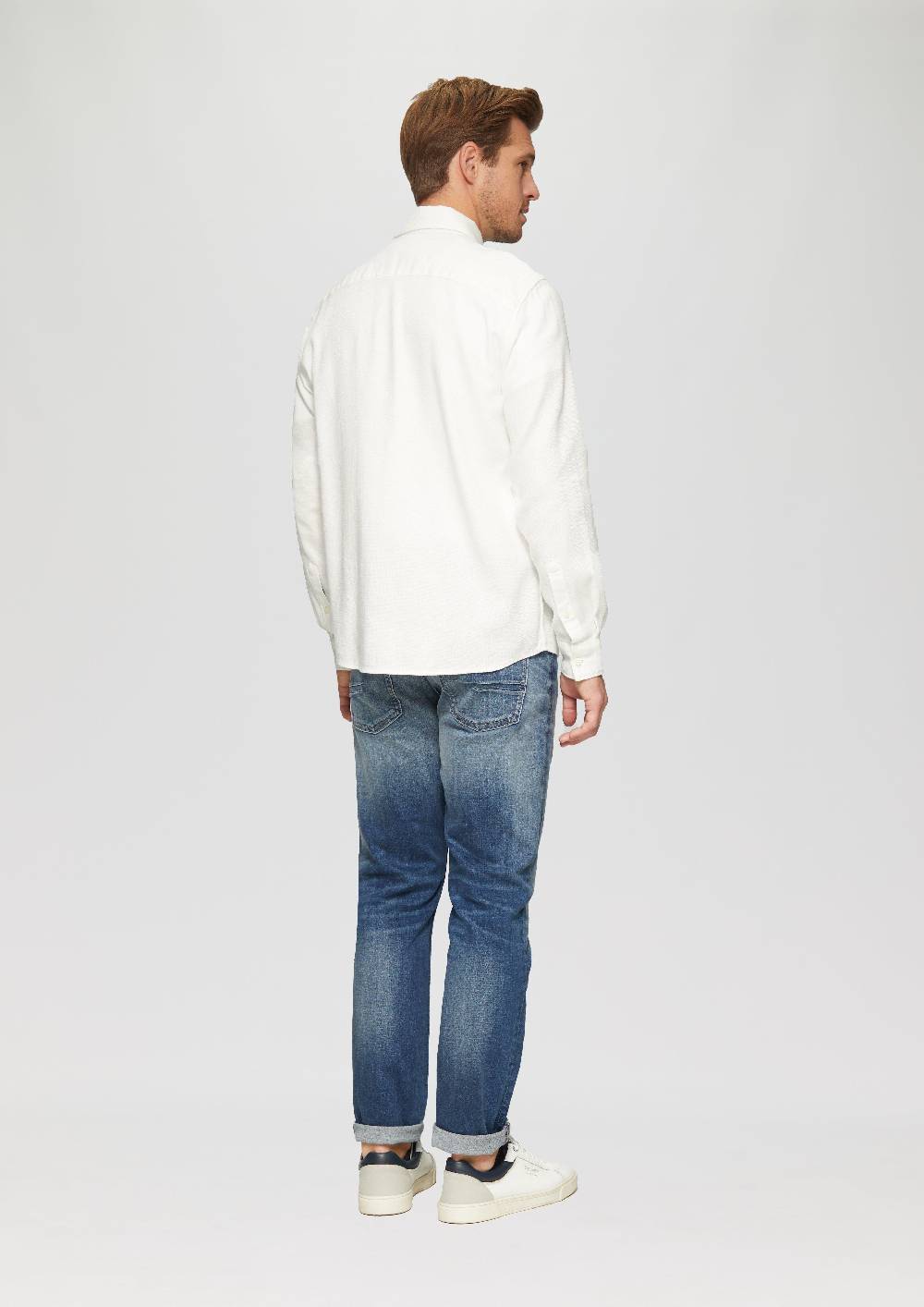 S.Oliver Regular Fit: Strukturiertes Baumwollhemd Mit Button-down-Kragen