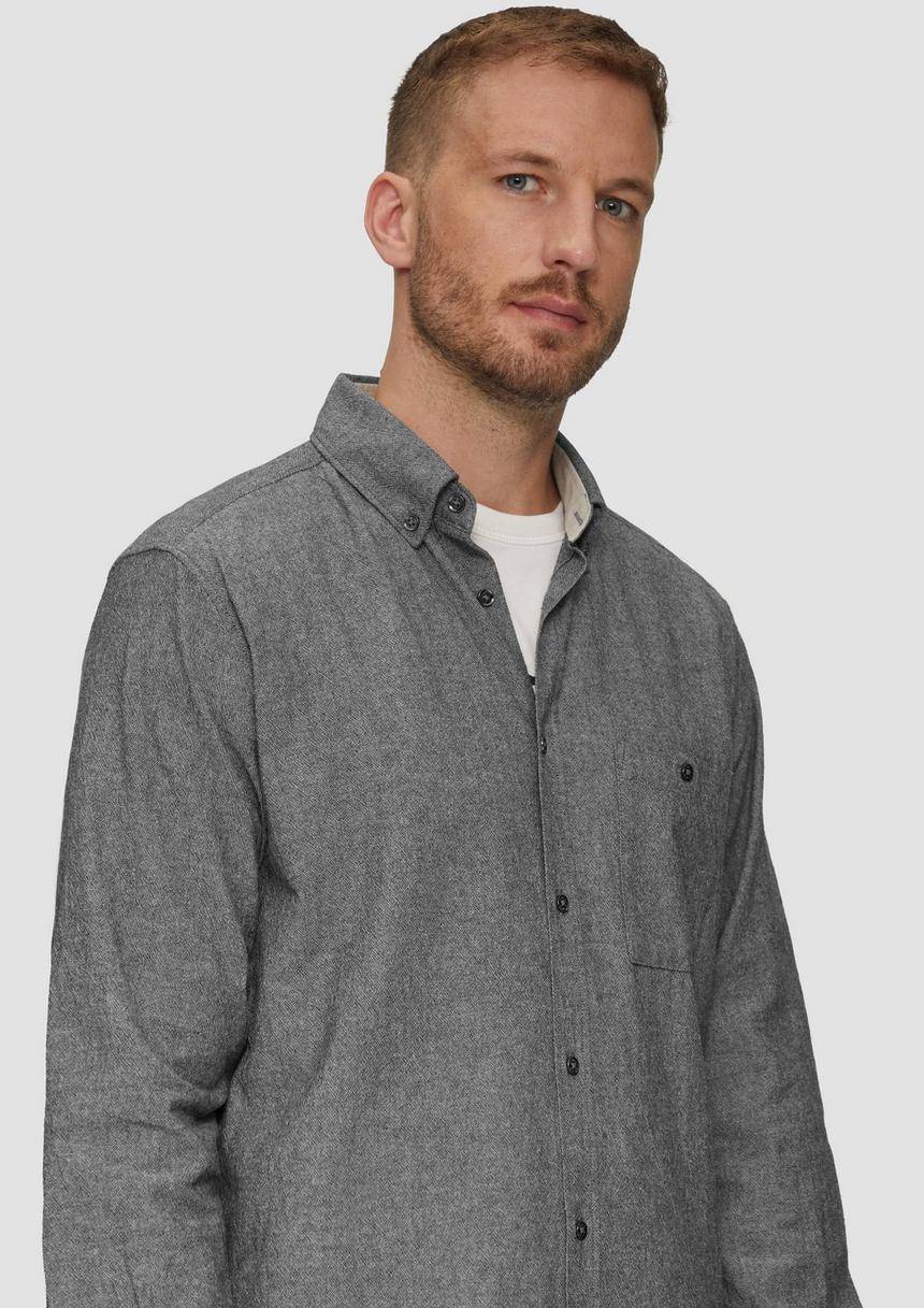 S.Oliver Regular Fit: Strukturiertes Hemd Mit Button-Down-Kragen