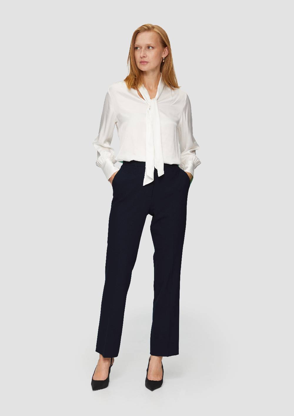 S.Oliver Regular: Straight Leg-Hose Mit Waffelpiqué-Struktur