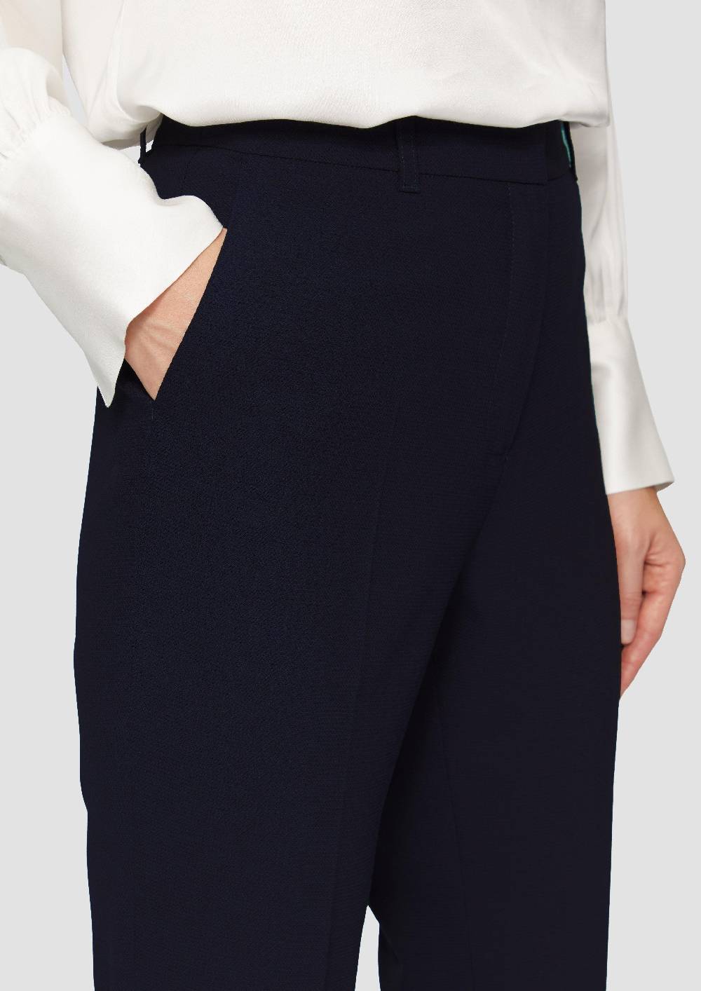 S.Oliver Regular: Straight Leg-Hose Mit Waffelpiqué-Struktur