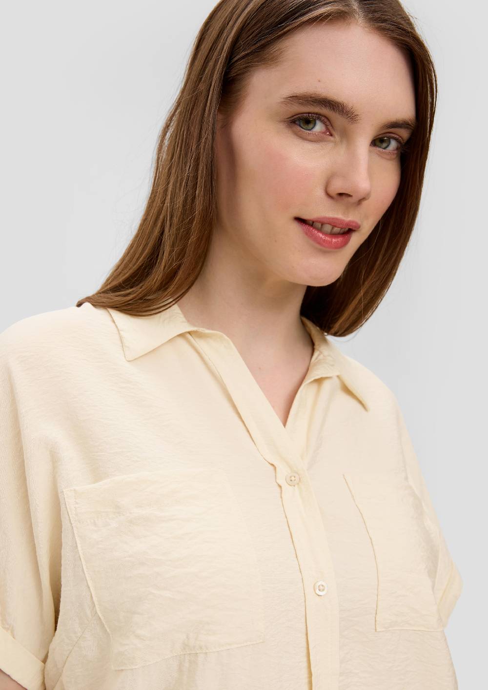 S.Oliver Relaxed Fit-Bluse Aus Viskosemix Mit Brusttaschen