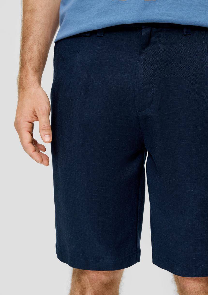 S.Oliver Relaxed-Fit-Shorts Aus Strukturiertem Leinenmischgewebe Mit Bundfalte