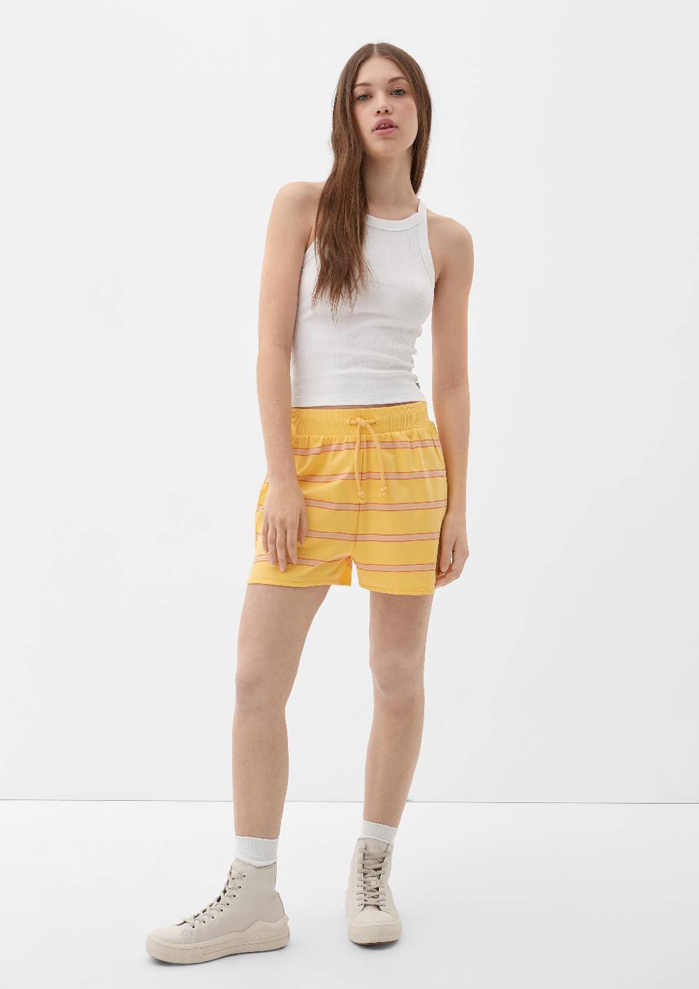 S.Oliver Relaxed: Gestreifte Shorts Aus Baumwollstretch