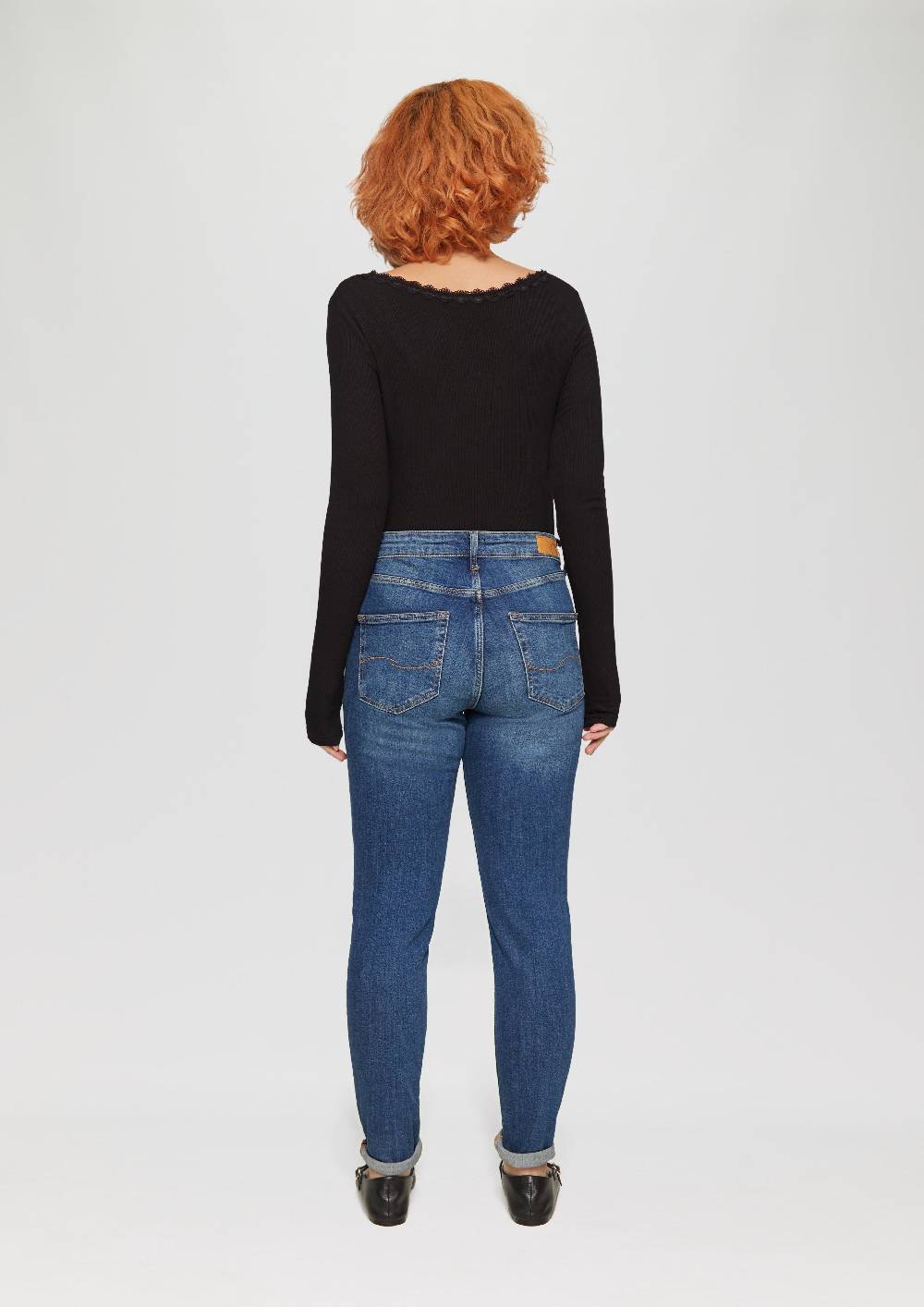 S.Oliver Rippshirt Aus Viskosemix Mit Spitzendetail