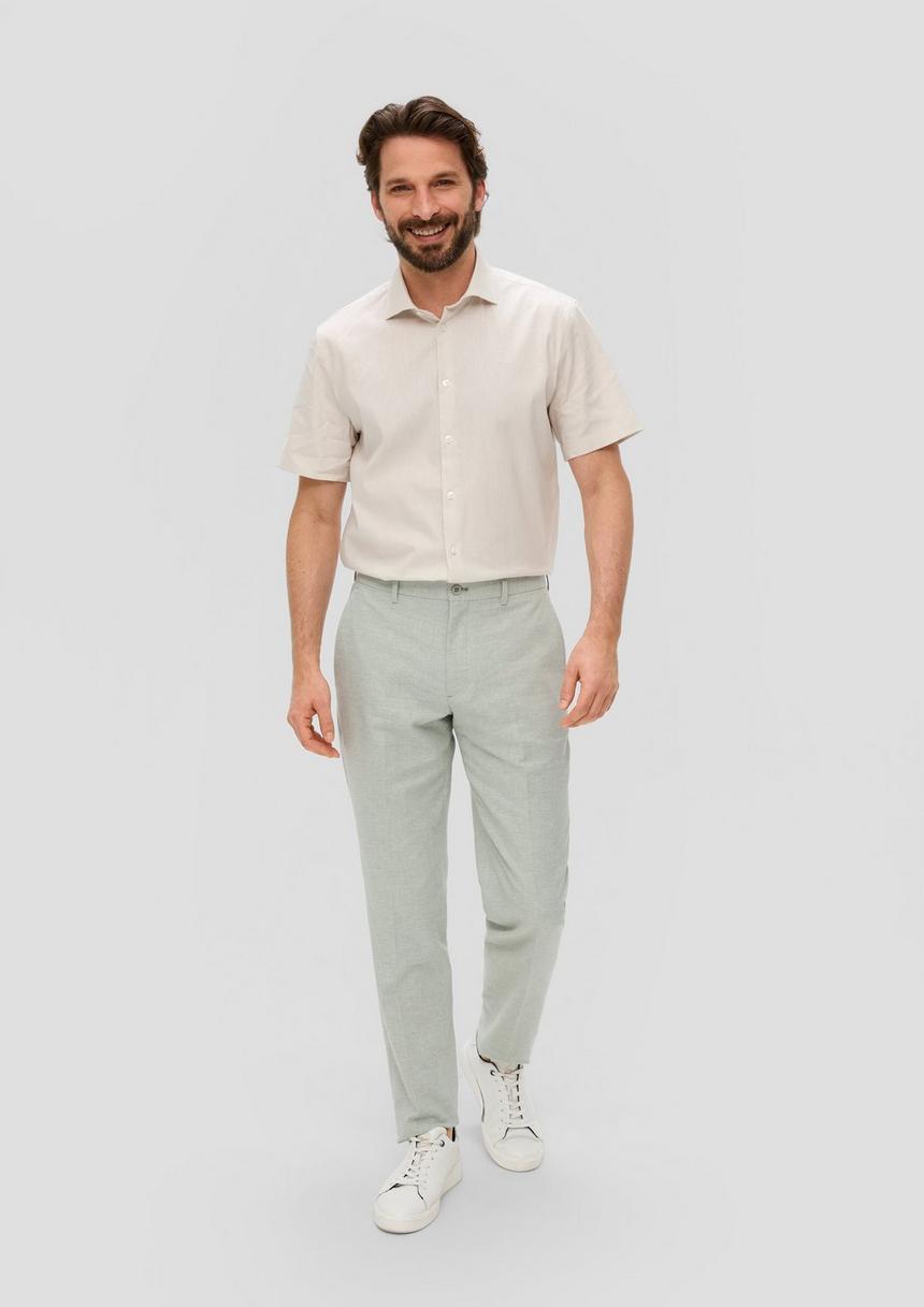 S.Oliver S.O PURE: Anzughose Aus Leinenmix Mit Hahnentritt-Muster