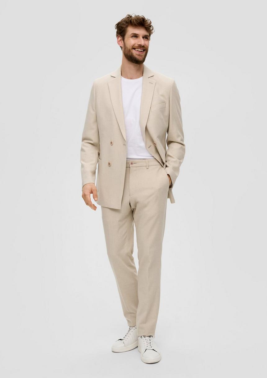S.Oliver S.O PURE: Doppelreihiges Sakko Im Leinen-Look