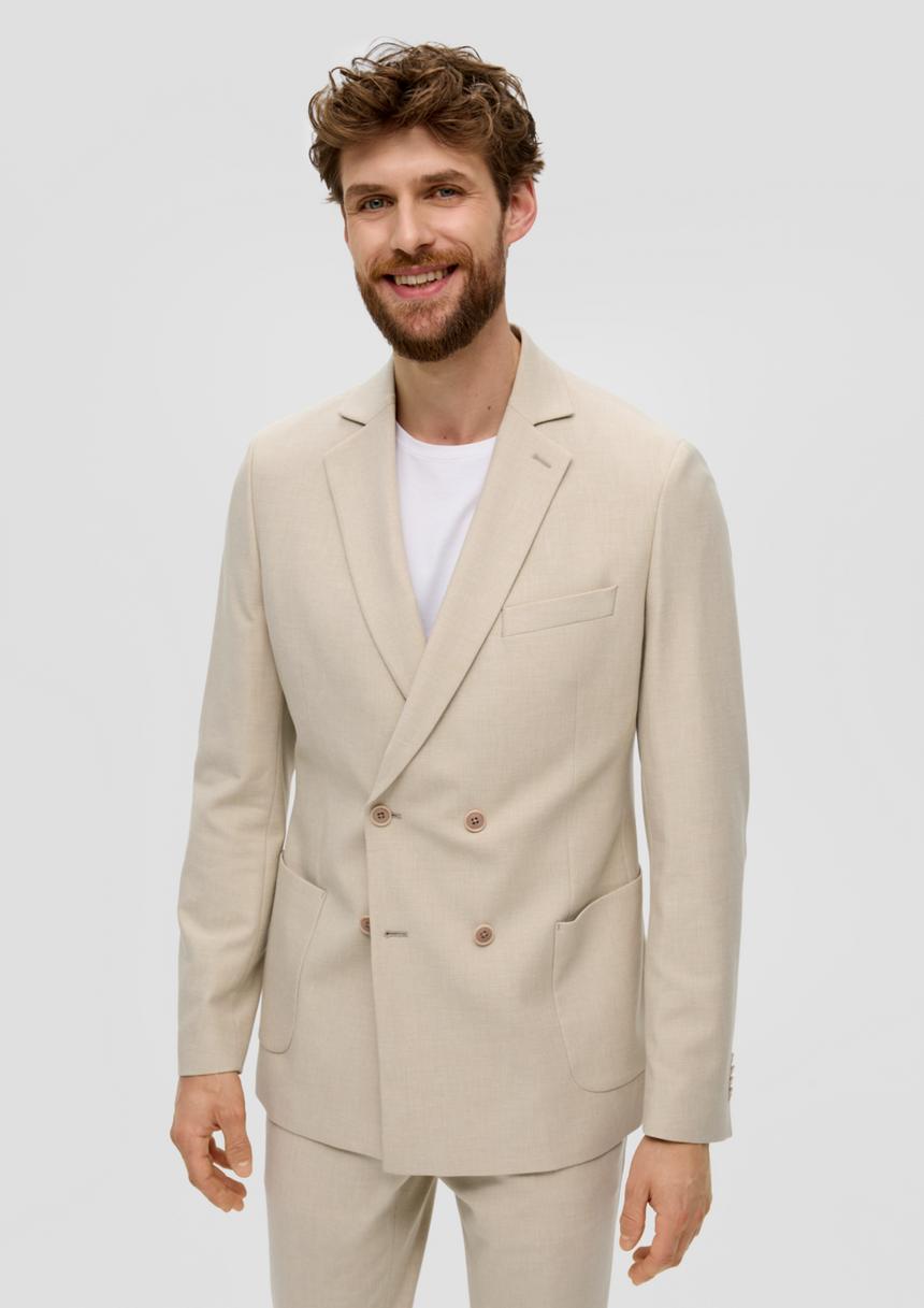 S.Oliver s.O PURE: Doppelreihiges Sakko im Leinen-Look