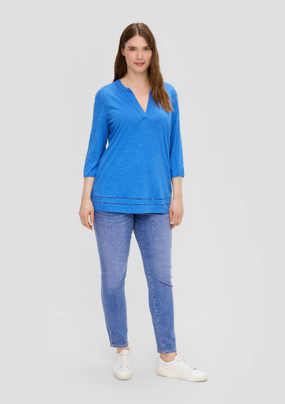 S.Oliver 3/4-Arm-Bluse Aus Viskosestretch