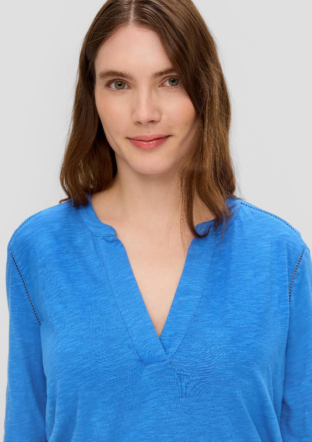 S.Oliver 3/4-Arm-Bluse Aus Viskosestretch