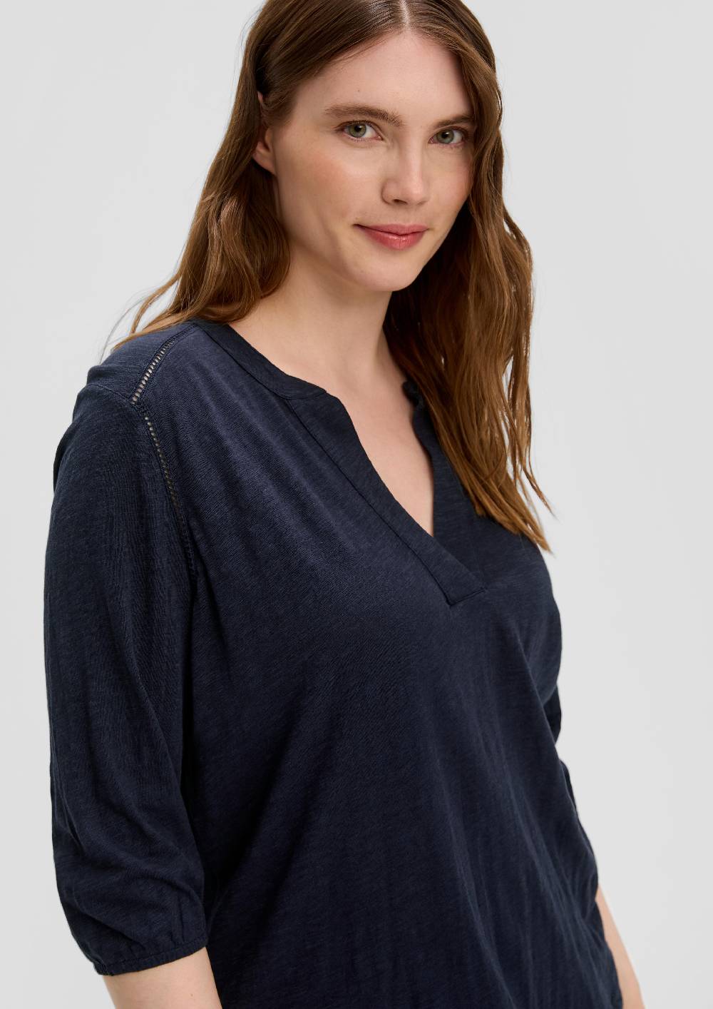 S.Oliver 3/4-Arm-Bluse Aus Viskosestretch