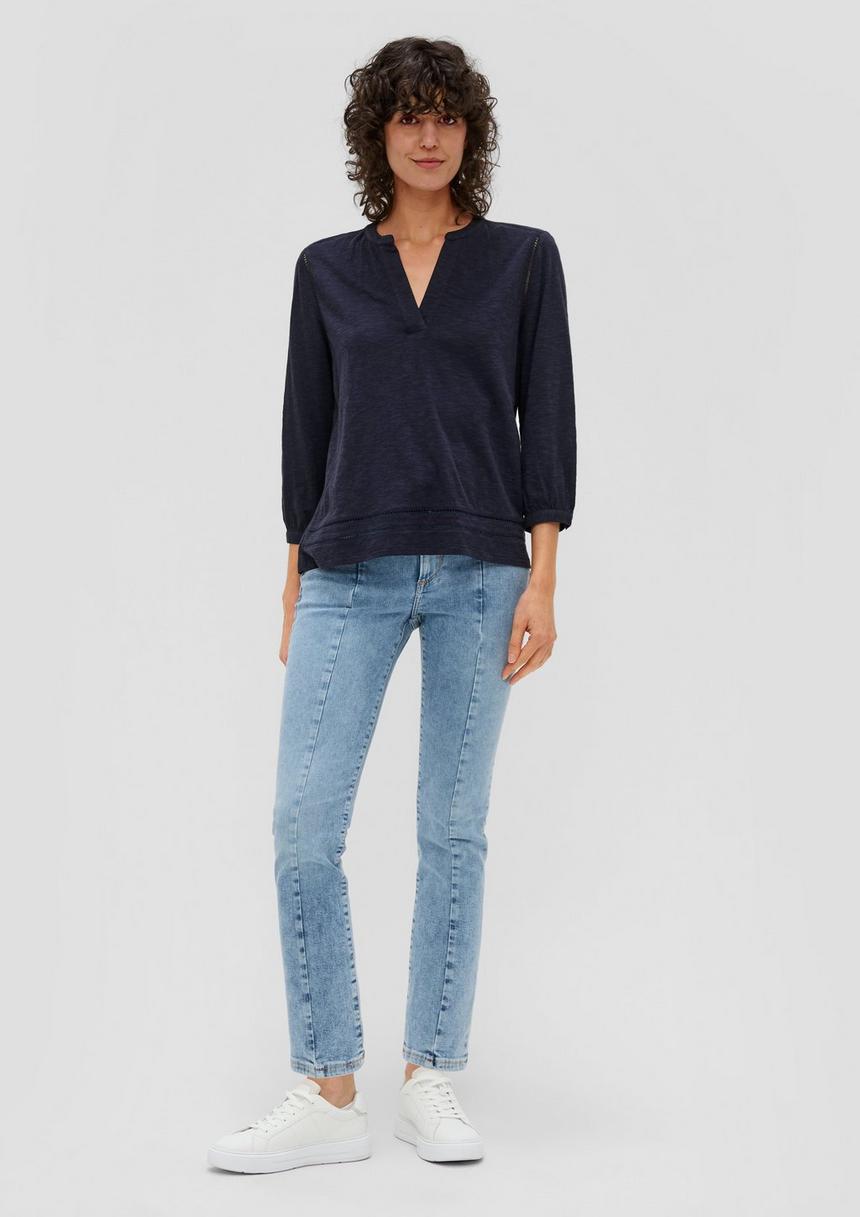 S.Oliver 3/4-Arm-Bluse Aus Viskosestretch
