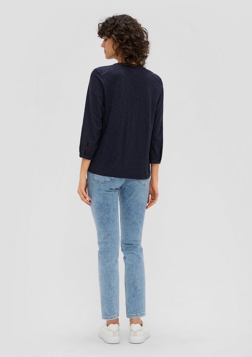 S.Oliver 3/4-Arm-Bluse Aus Viskosestretch