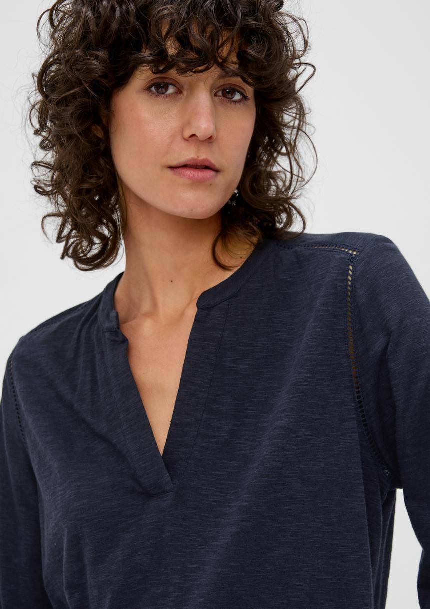 S.Oliver 3/4-Arm-Bluse Aus Viskosestretch