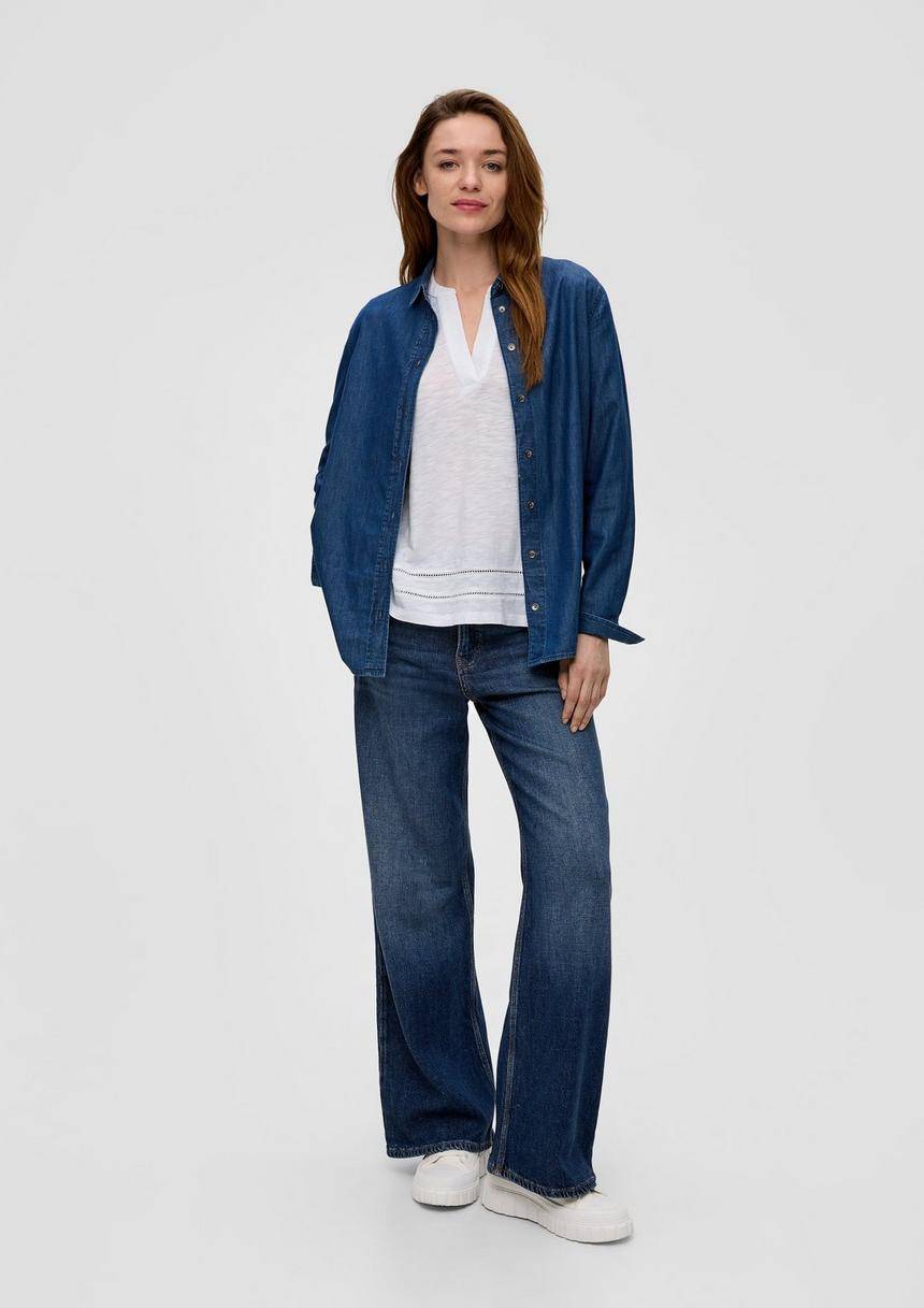 S.Oliver 3/4-Arm-Bluse Aus Viskosestretch
