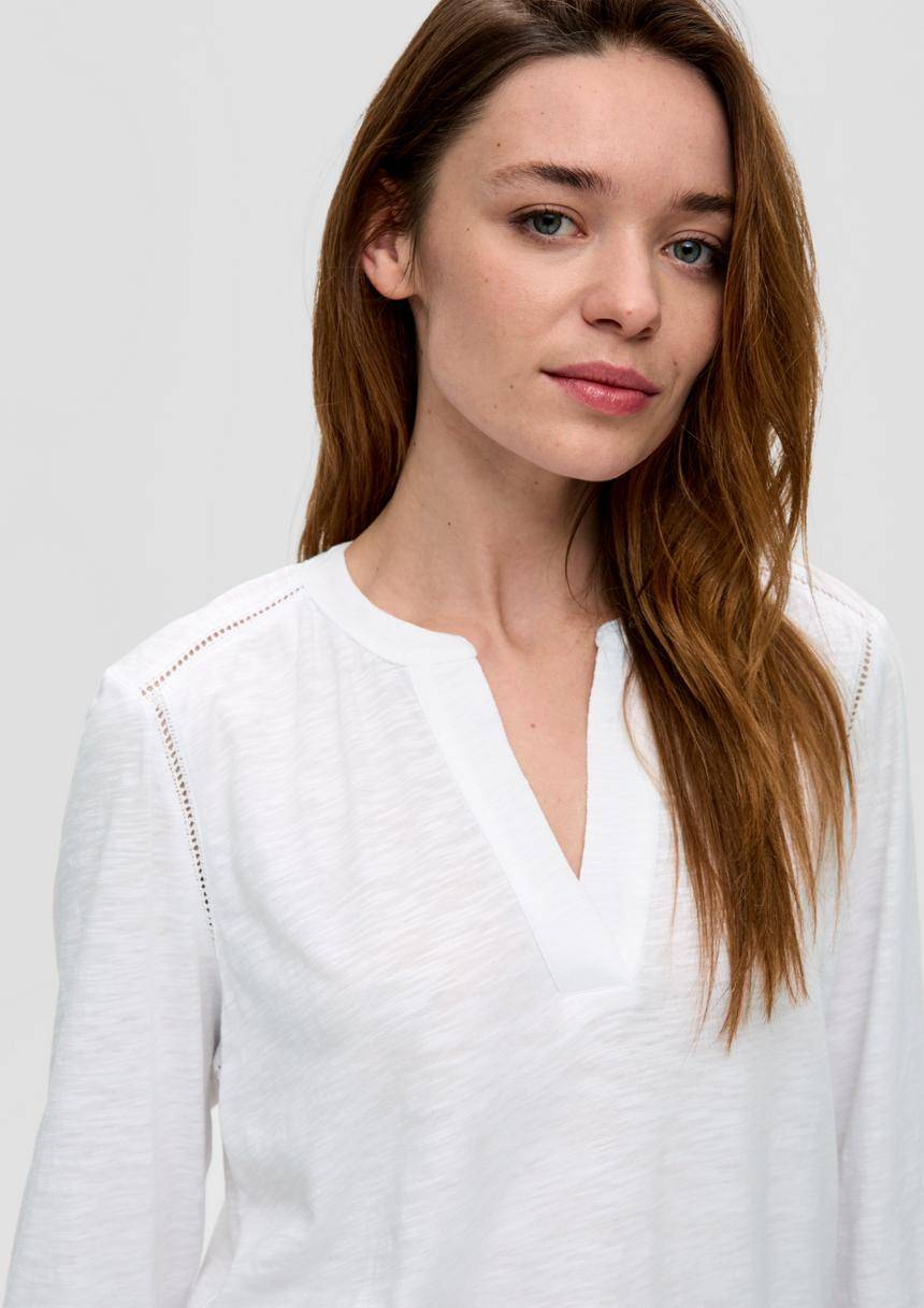 S.Oliver 3/4-Arm-Bluse Aus Viskosestretch