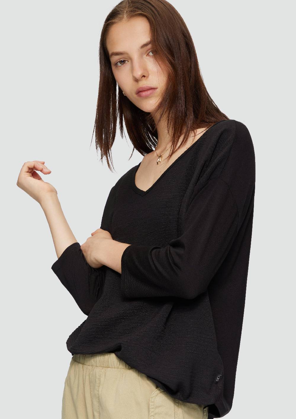 S.Oliver 3/4-Arm-Shirt Im Fabricmix