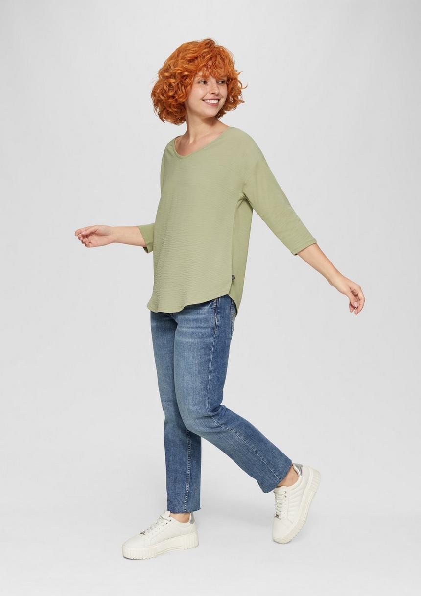 S.Oliver 3/4-Arm-Shirt Im Fabricmix