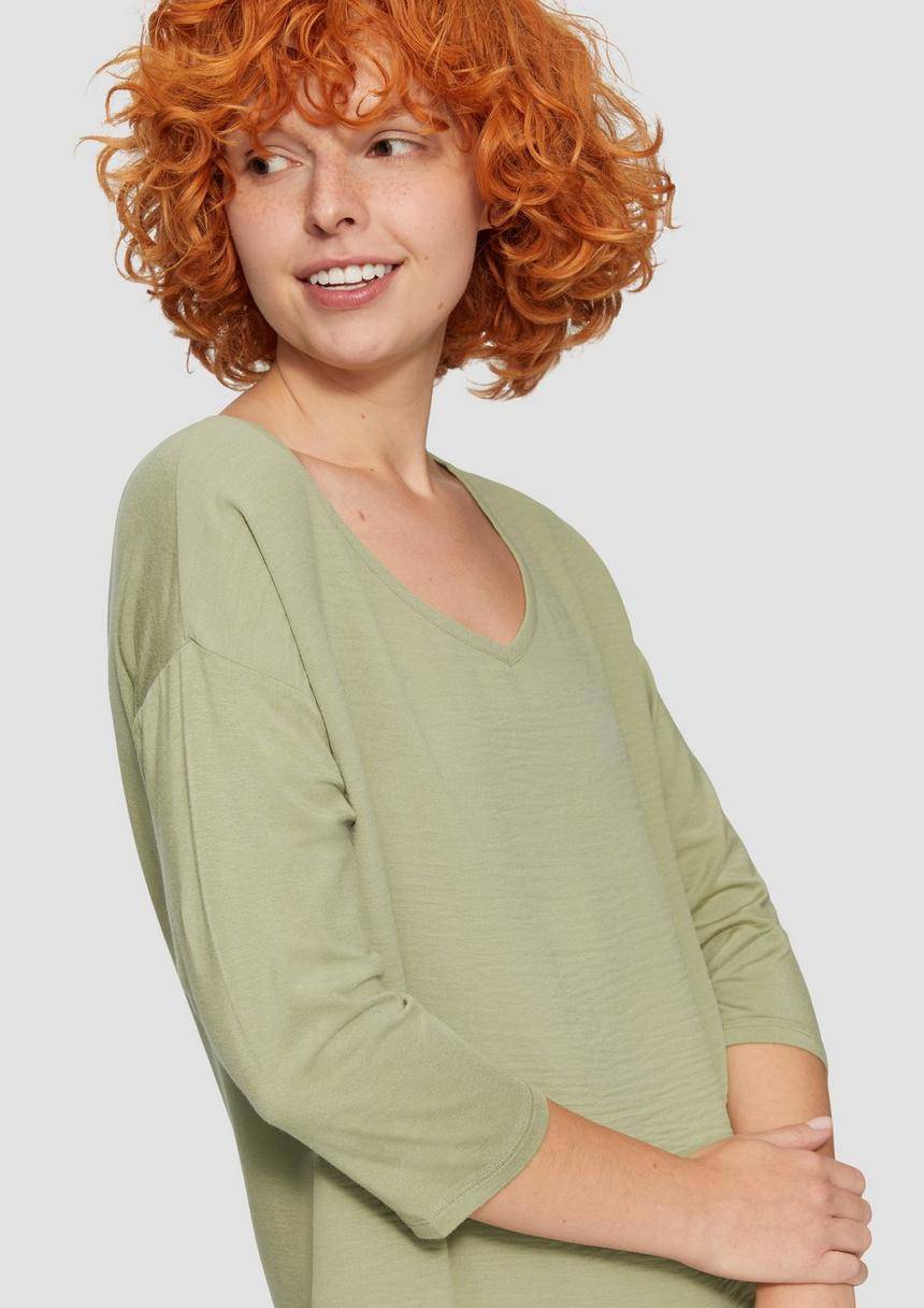 S.Oliver 3/4-Arm-Shirt Im Fabricmix