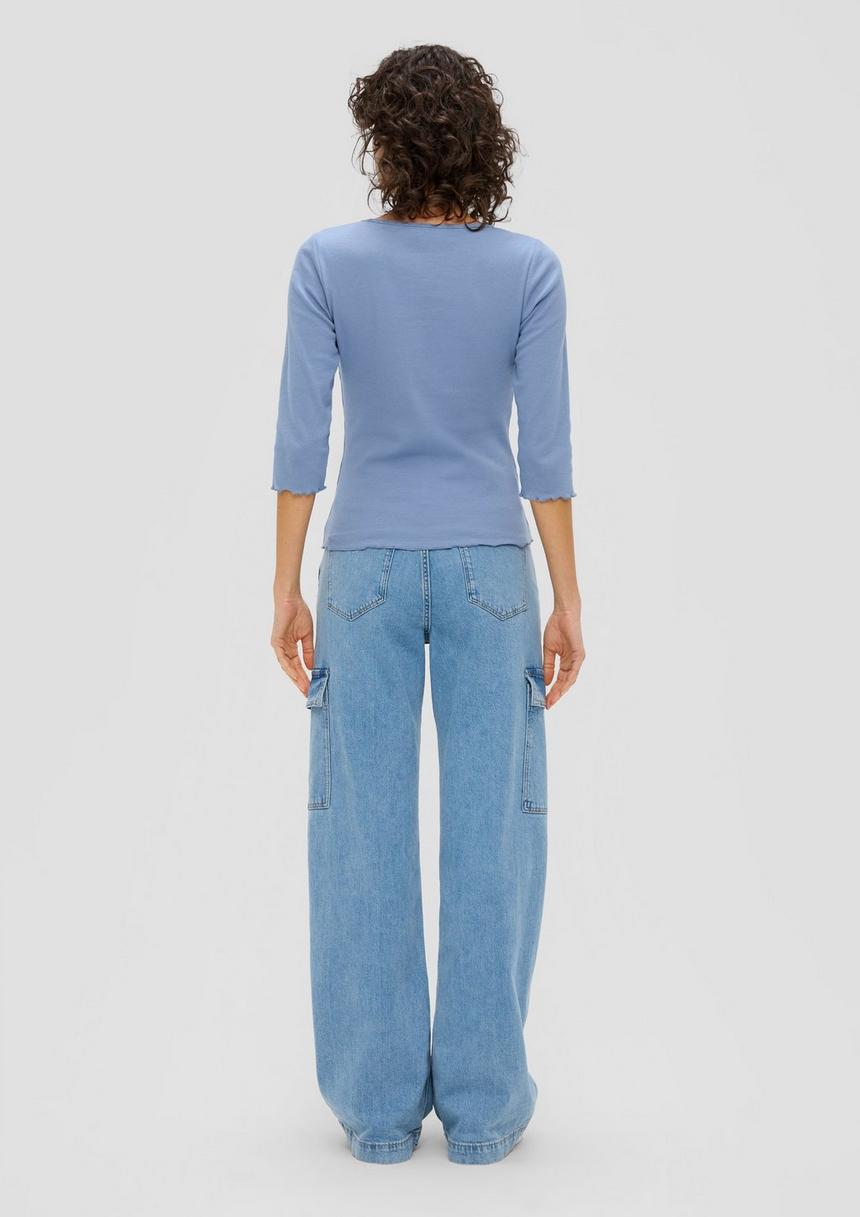 S.Oliver 3/4-Ärmel-Shirt Mit Rollsaum
