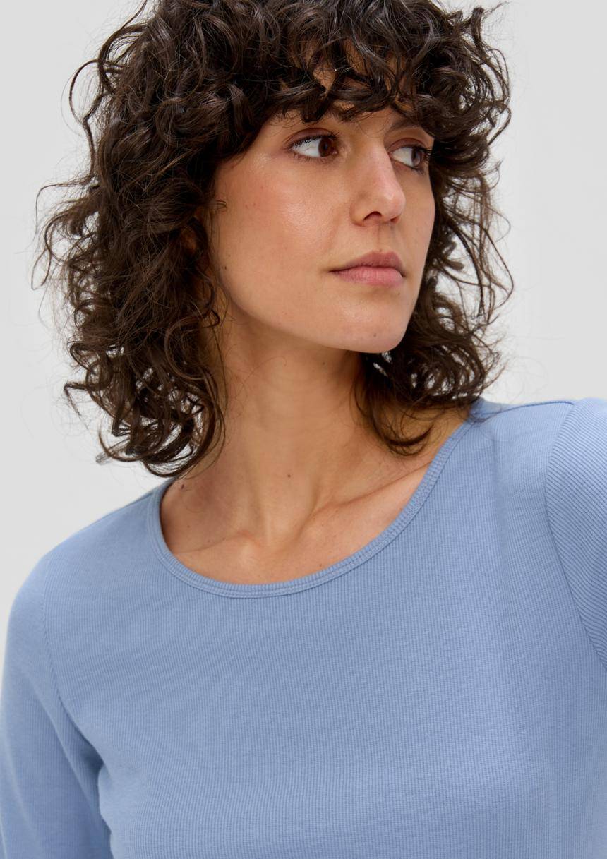 S.Oliver 3/4-Ärmel-Shirt Mit Rollsaum