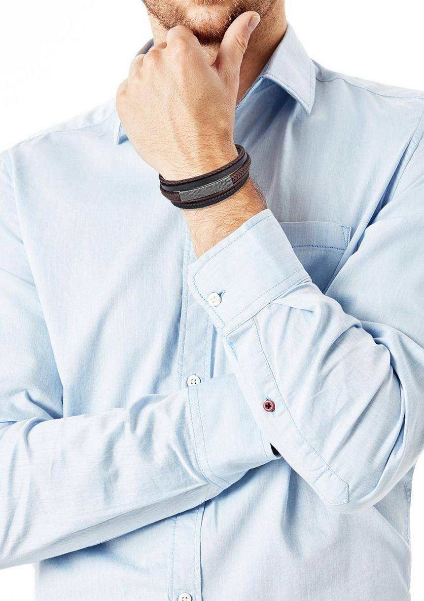 S.Oliver Armband Aus Leder Und Edelstahl