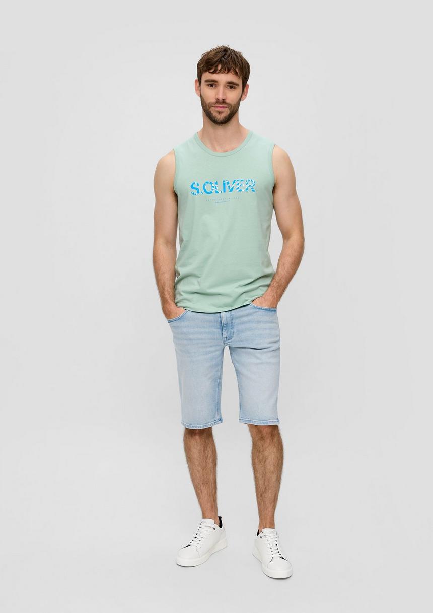 S.Oliver Ärmelloses Baumwoll-Shirt Mit Frontprint