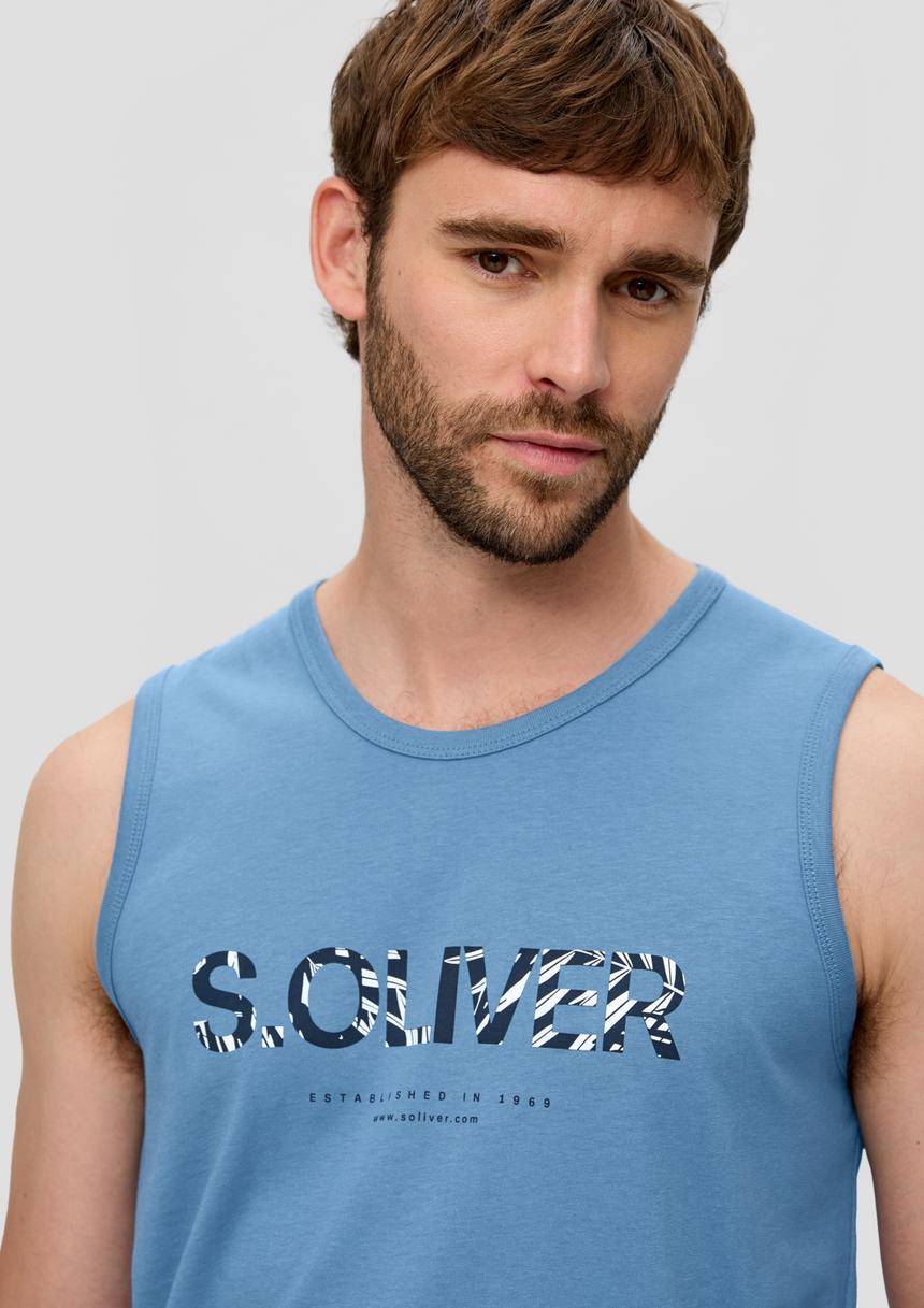 S.Oliver Ärmelloses Baumwoll-Shirt Mit Frontprint