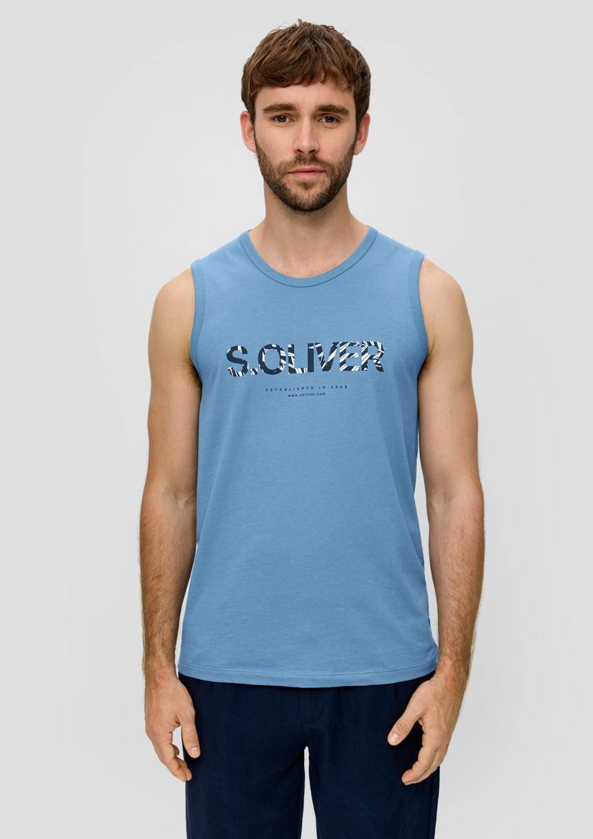 S.Oliver Ärmelloses Baumwoll-Shirt mit Frontprint