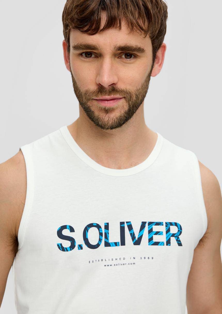 S.Oliver Ärmelloses Baumwoll-Shirt Mit Frontprint