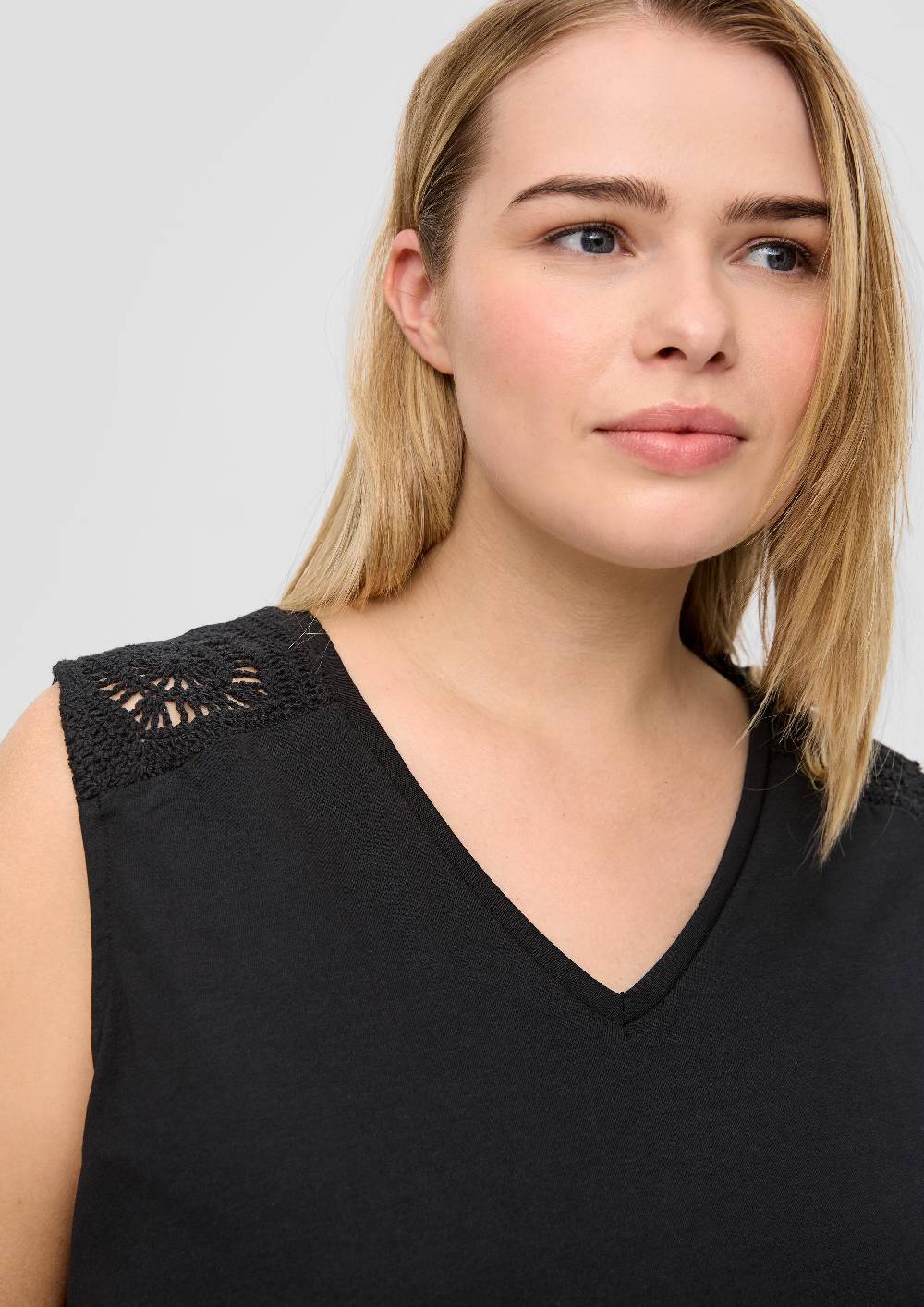 S.Oliver Ärmelloses Shirt Mit Häkeleinsatz