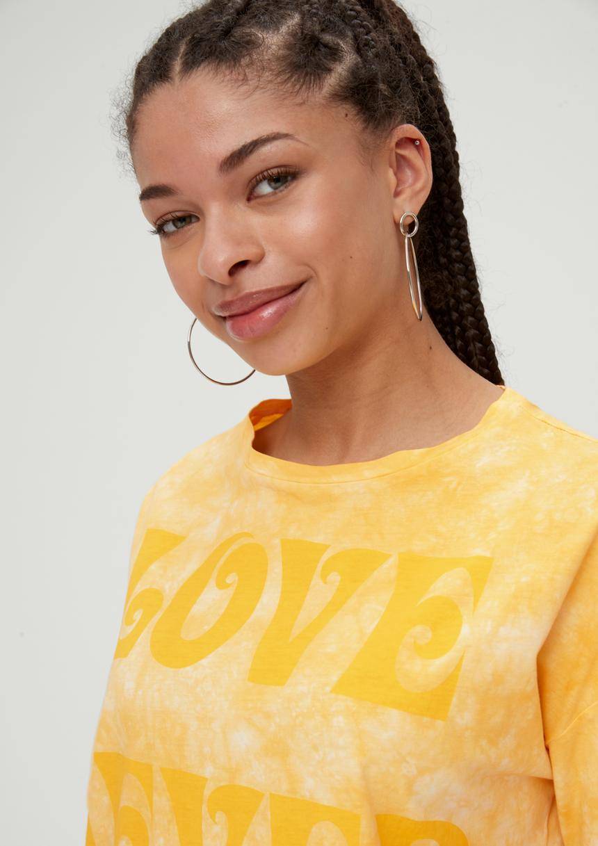 S.Oliver Batikshirt Mit Statement-Print