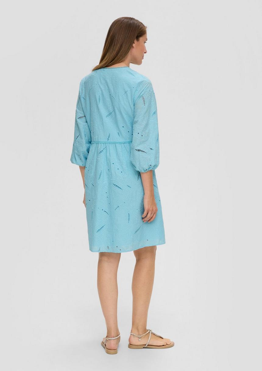 S.Oliver Baumwoll-Kleid Mit Lochstickerei