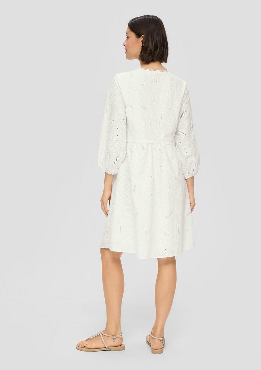 S.Oliver Baumwoll-Kleid Mit Lochstickerei