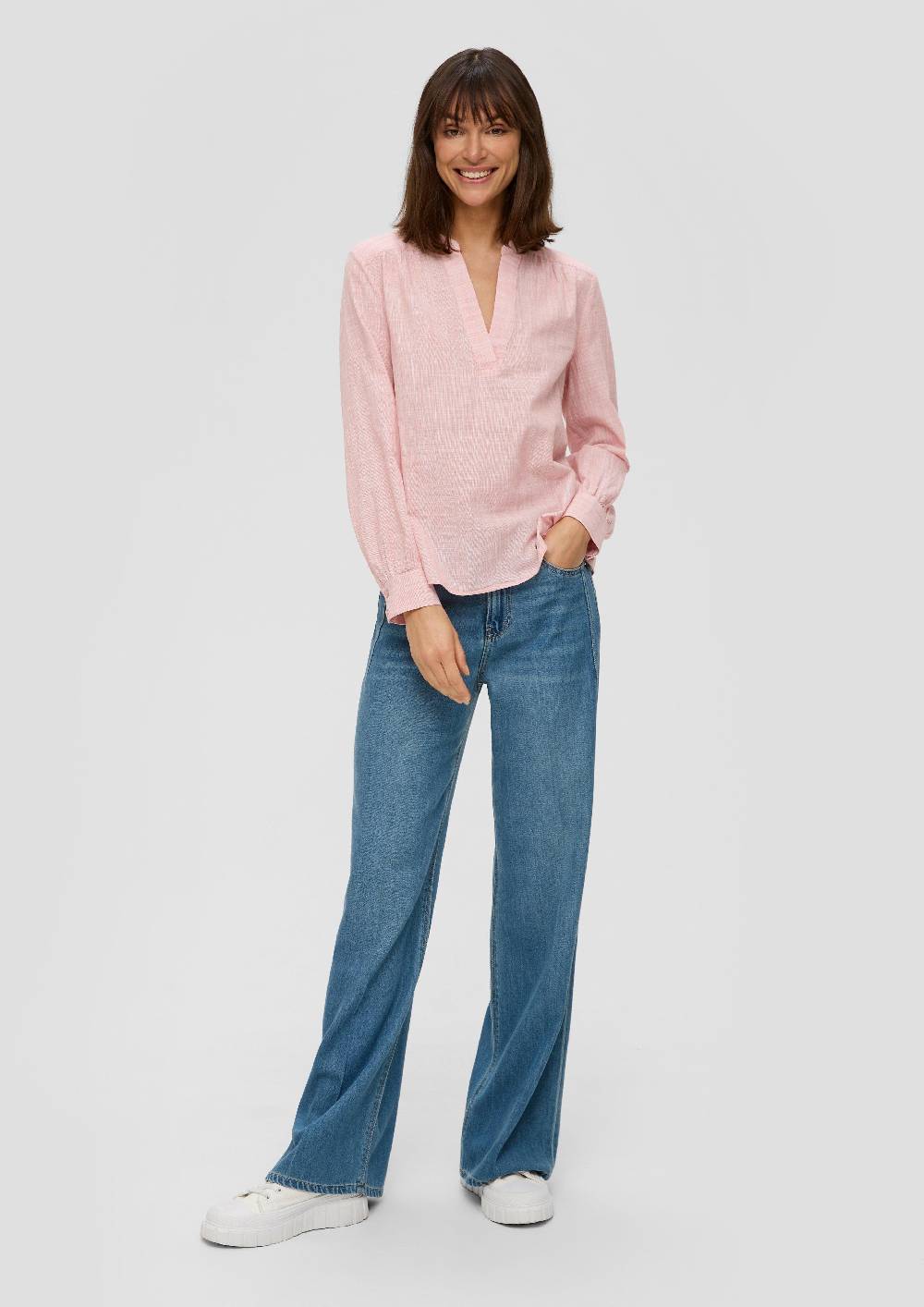 S.Oliver Baumwollbluse Mit Raffung