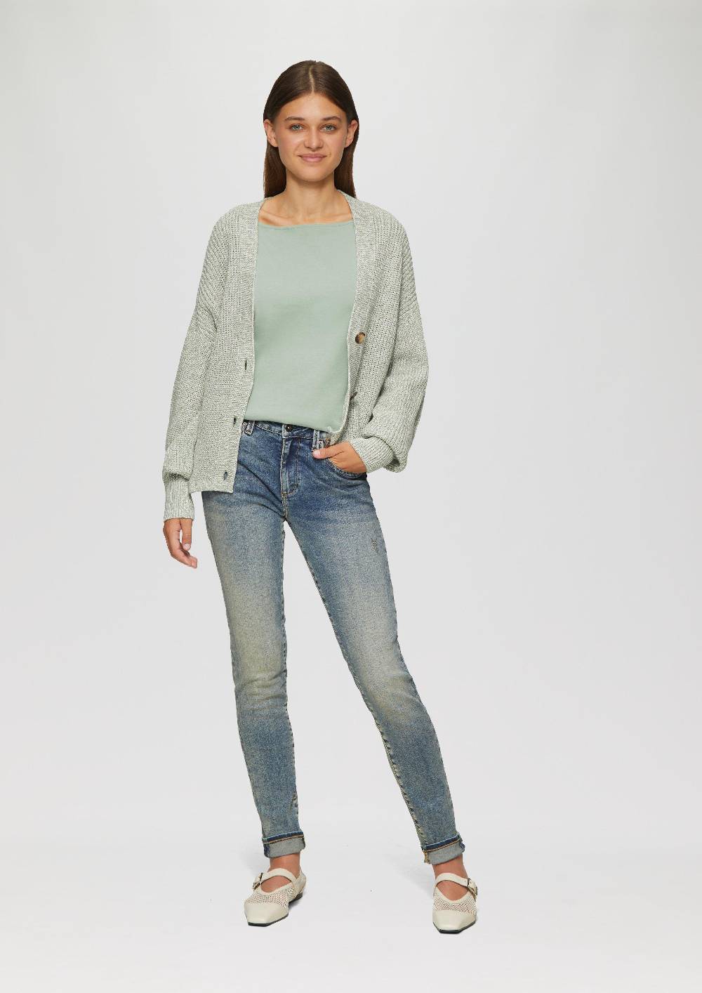 S.Oliver Baumwollshirt Mit U-Boot-Ausschnitt