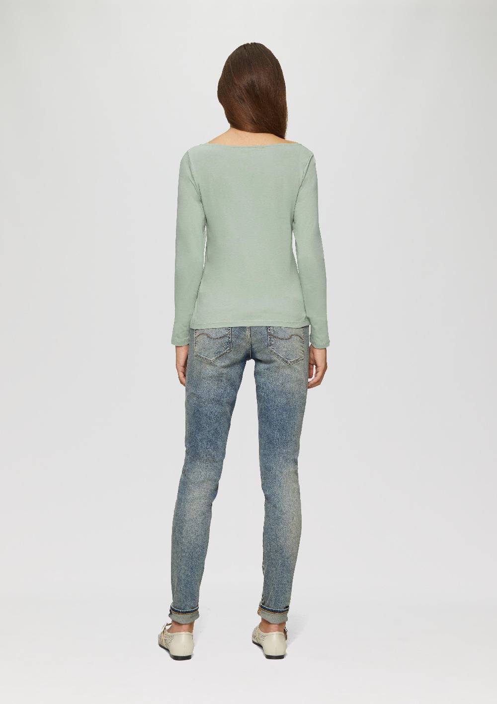 S.Oliver Baumwollshirt Mit U-Boot-Ausschnitt