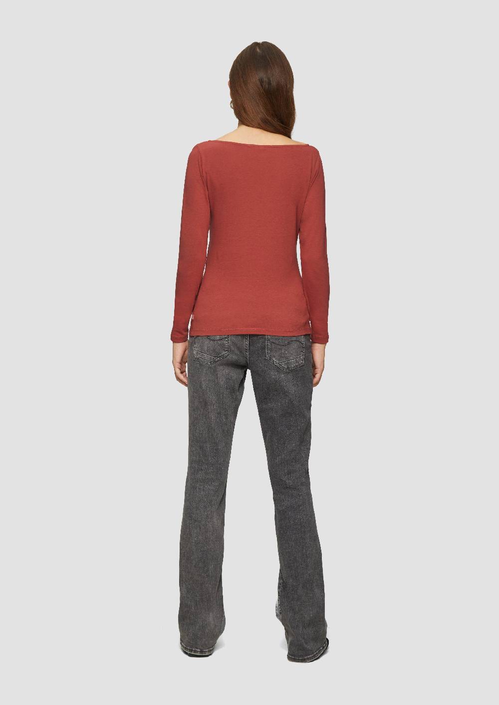 S.Oliver Baumwollshirt Mit U-Boot-Ausschnitt