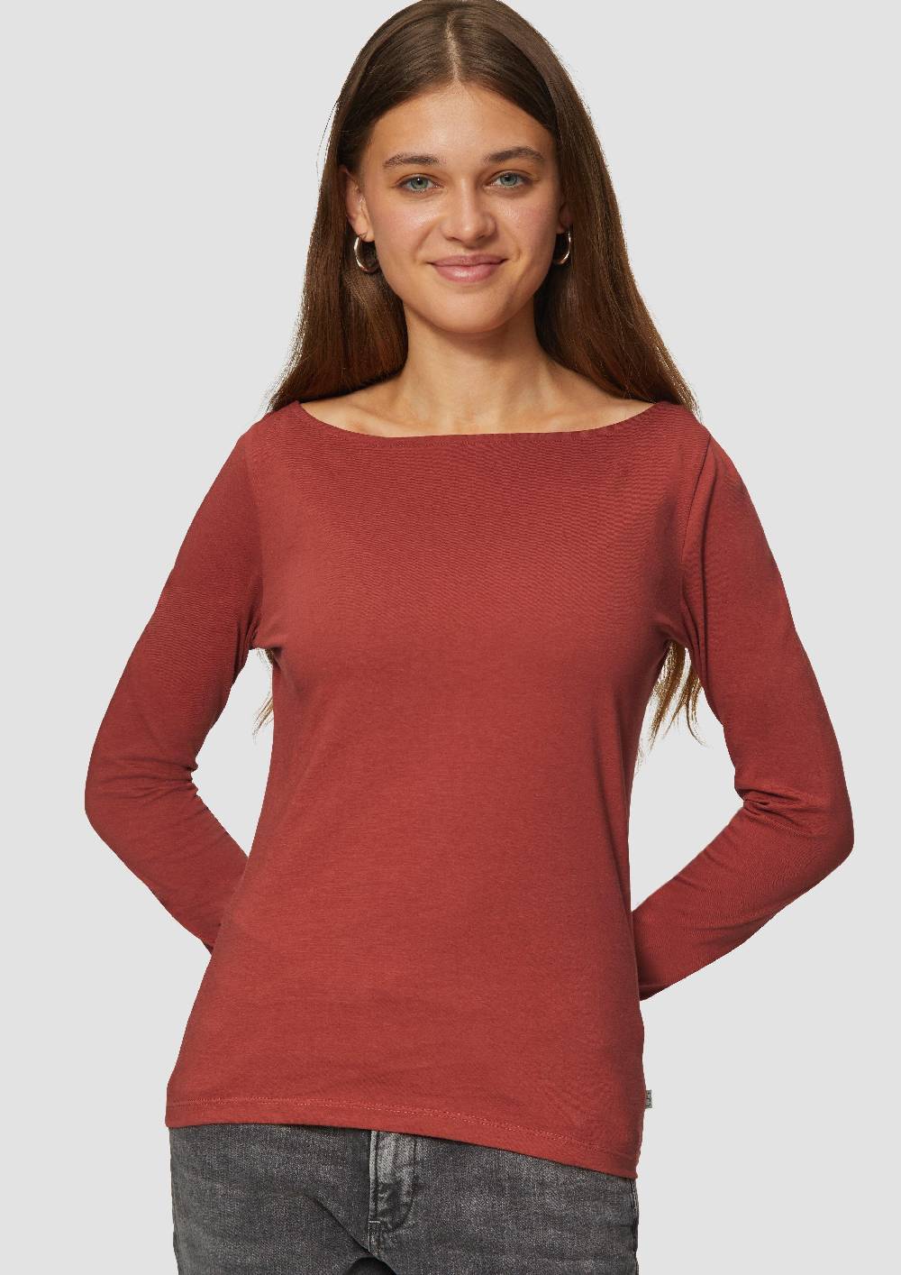 S.Oliver Baumwollshirt Mit U-Boot-Ausschnitt