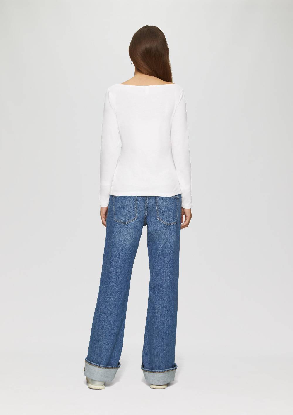S.Oliver Baumwollshirt Mit U-Boot-Ausschnitt