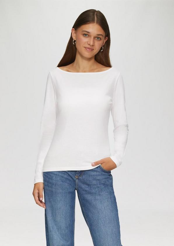 S.Oliver Baumwollshirt Mit U-Boot-Ausschnitt