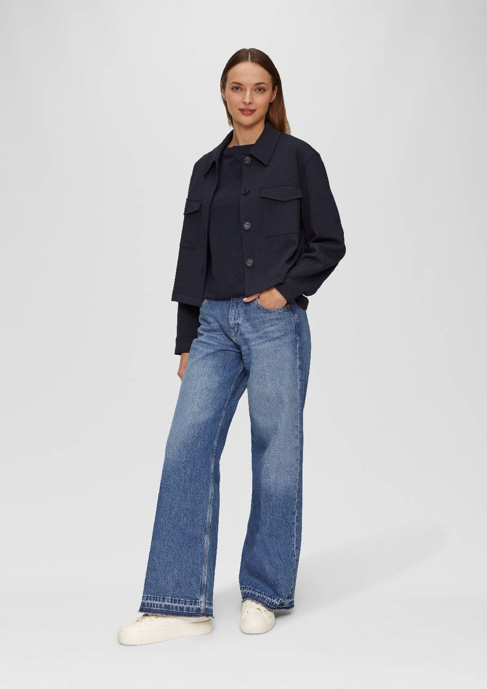 S.Oliver Baumwollshirt Mit U-Boot-Ausschnitt