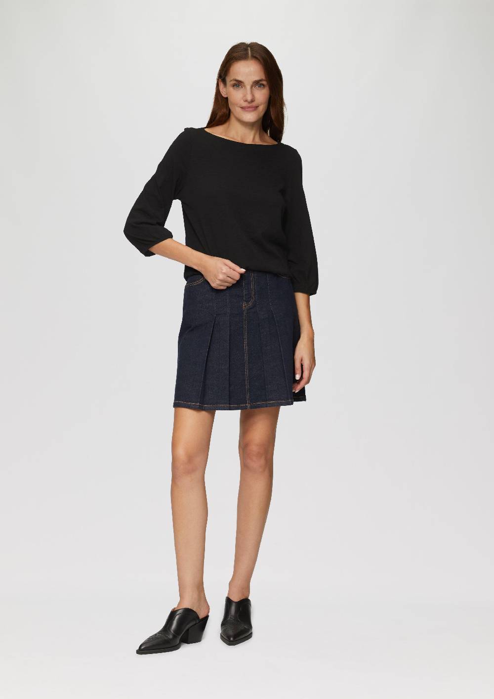 S.Oliver Baumwollshirt Mit U-Boot-Ausschnitt