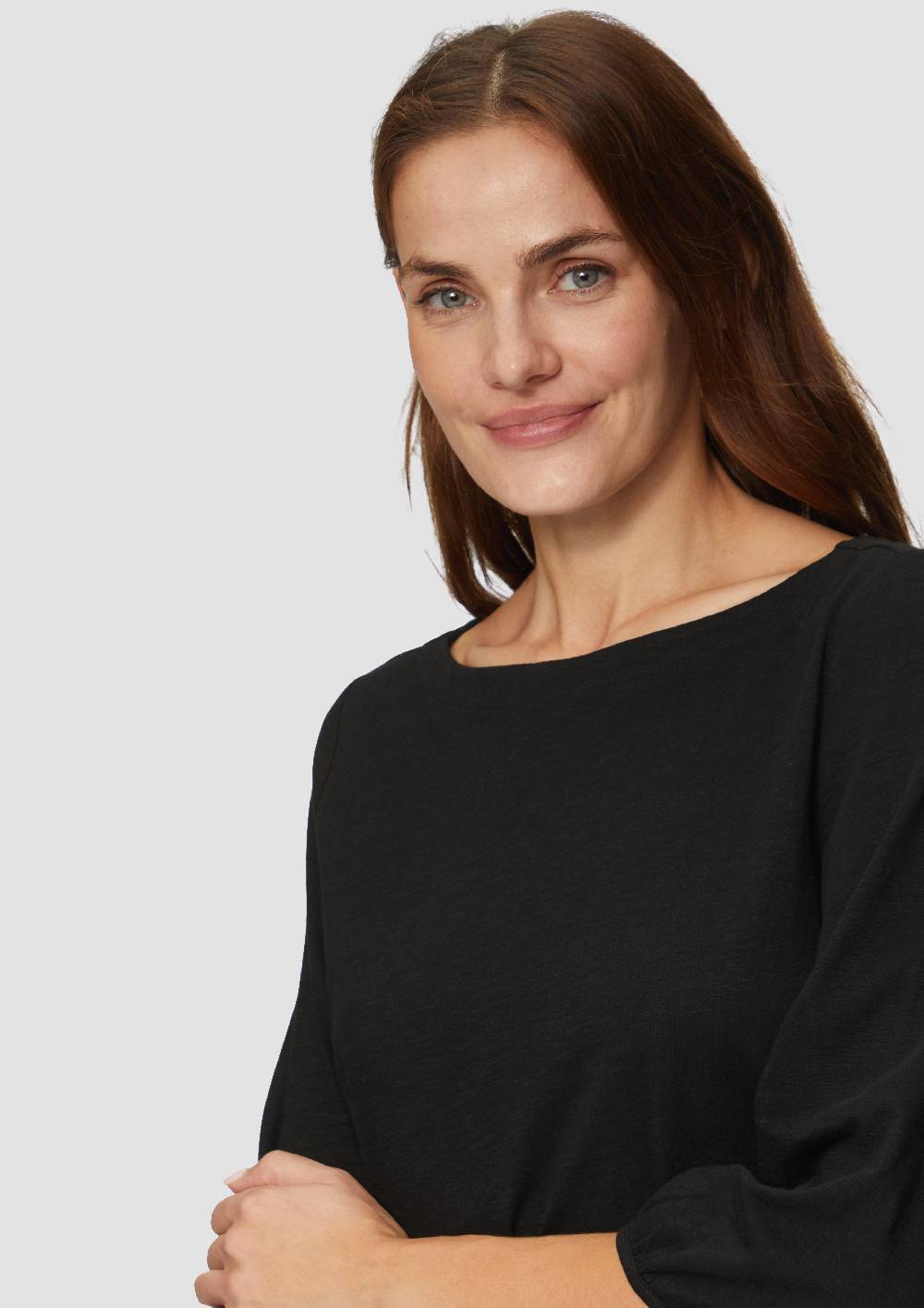 S.Oliver Baumwollshirt Mit U-Boot-Ausschnitt